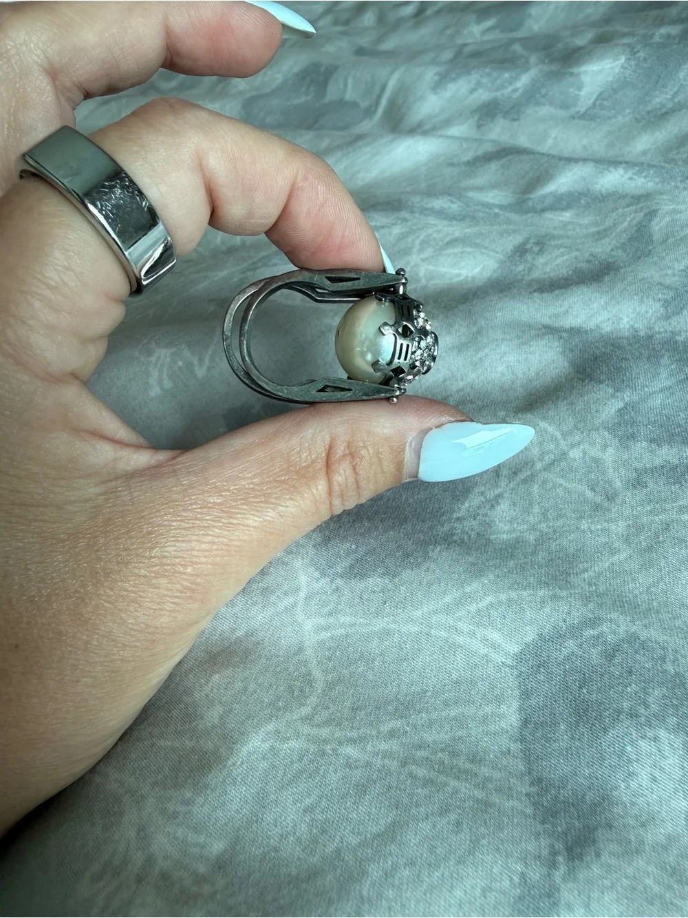 Silver Crystal Cluster Statement Ring - Silver